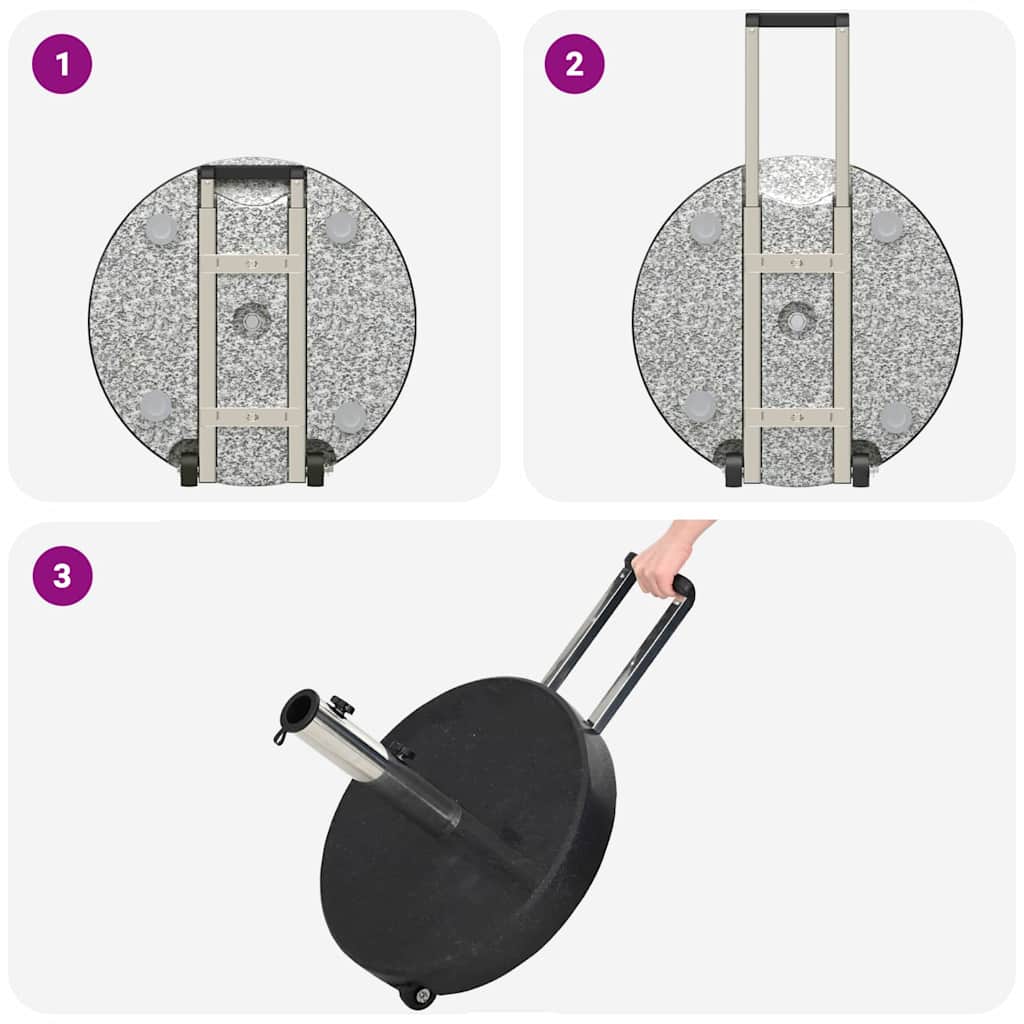 vidaXL Βάση ομπρέλας Μαύρο 45 x 45 x 37.5 εκ. Γρανίτης