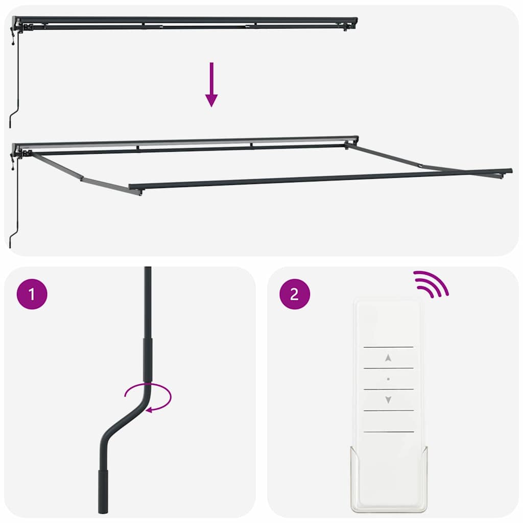 vidaXL Σκελετός Τέντας Ανθρακί 4,5 x 3 μ Ατσάλι με Πούδρα