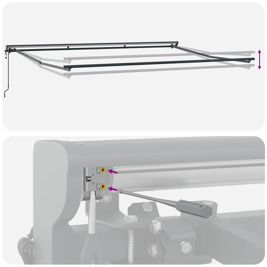 vidaXL Σκελετός Τέντας Ανθρακί 4,5 x 3 μ Ατσάλι με Πούδρα