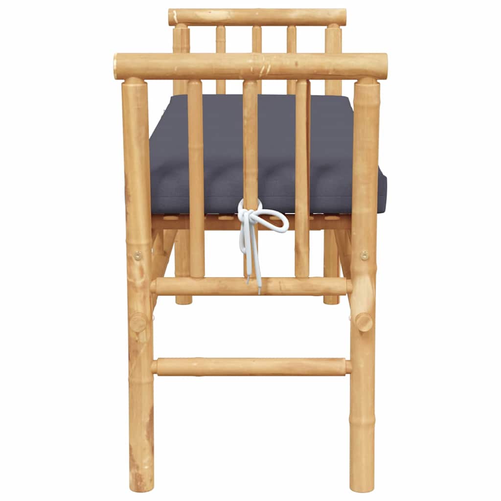 vidaXL Παγκάκι κήπου με μαξιλάρι Καφέ 110 x 38 x 65εκ Μπαμπού