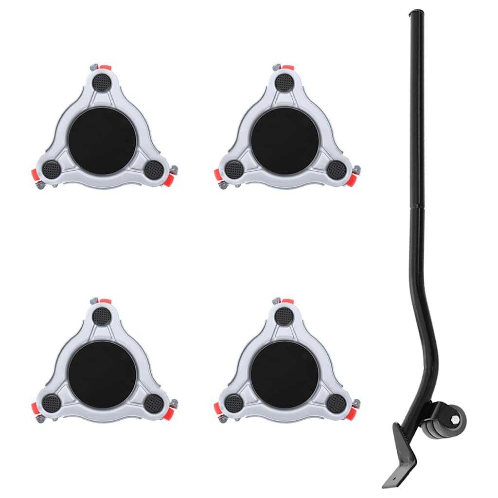 vidaXL Ρόλοι Επίπλων 4 τεμ. με Ανυψωτικό 14,5x13,5x4 εκ. Ατσάλι 400 κιλά