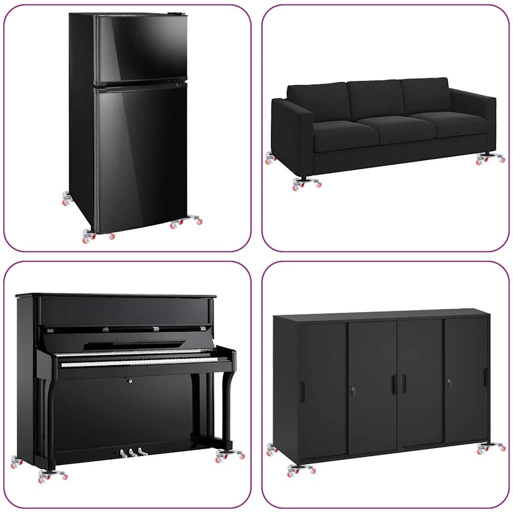 vidaXL Ρόλοι Επίπλων 4 τεμ. με Ανυψωτικό 14,5x13,5x4 εκ. Ατσάλι 400 κιλά