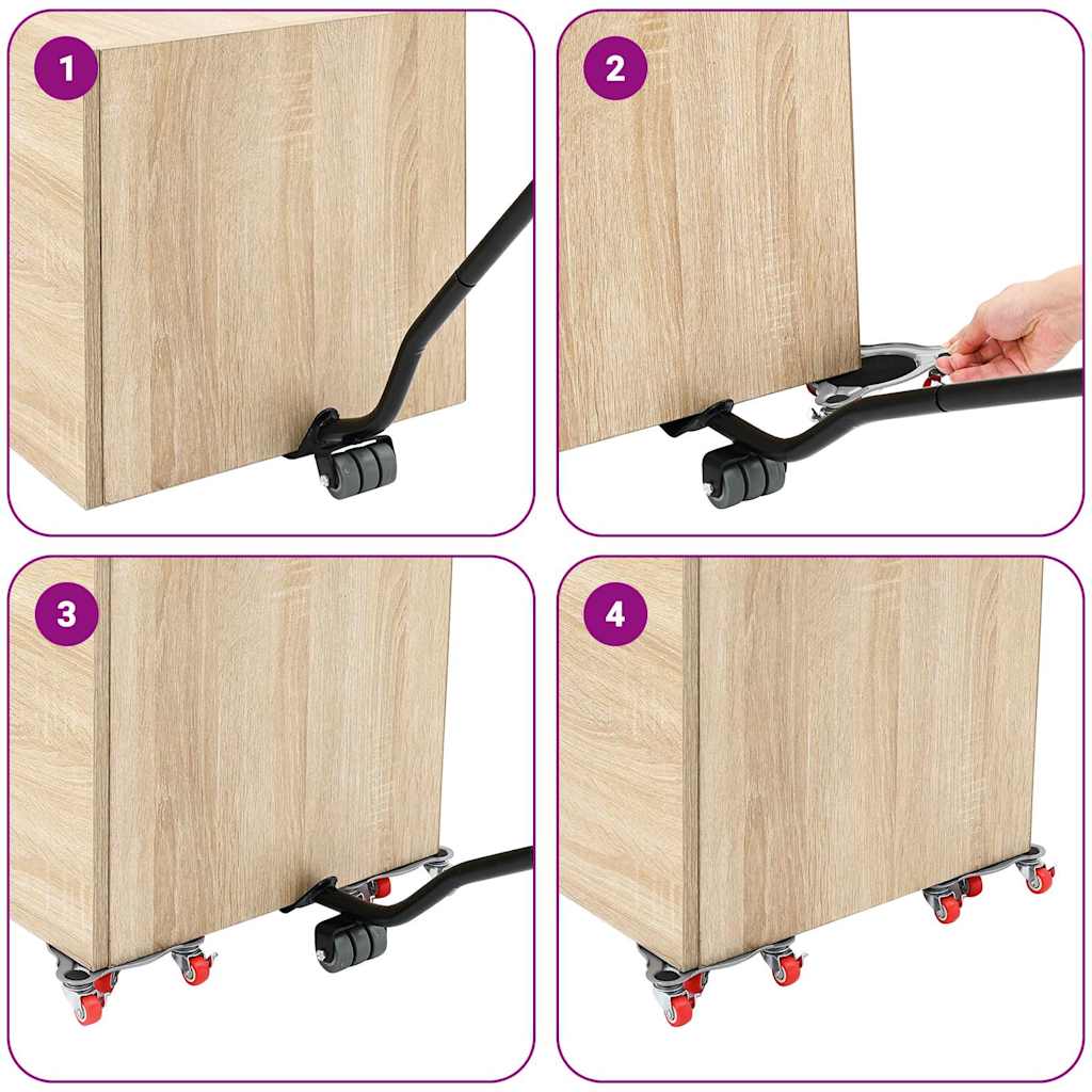 vidaXL Ρόλοι Επίπλων 4 τεμ. με Ανυψωτικό 14,5x13,5x4 εκ. Ατσάλι 400 κιλά