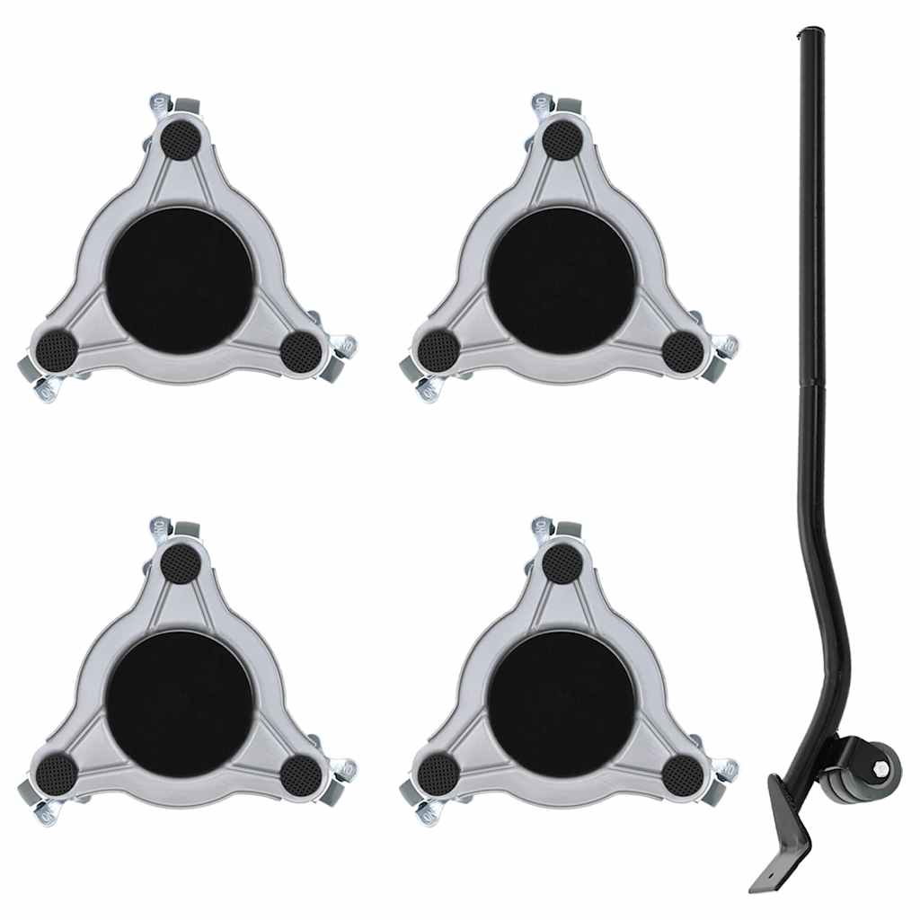 vidaXL Ρόλοι Επίπλων 4 τεμ. με Ανυψωτικό 19x17,5x6 εκ. Ατσάλι 1000 κιλά