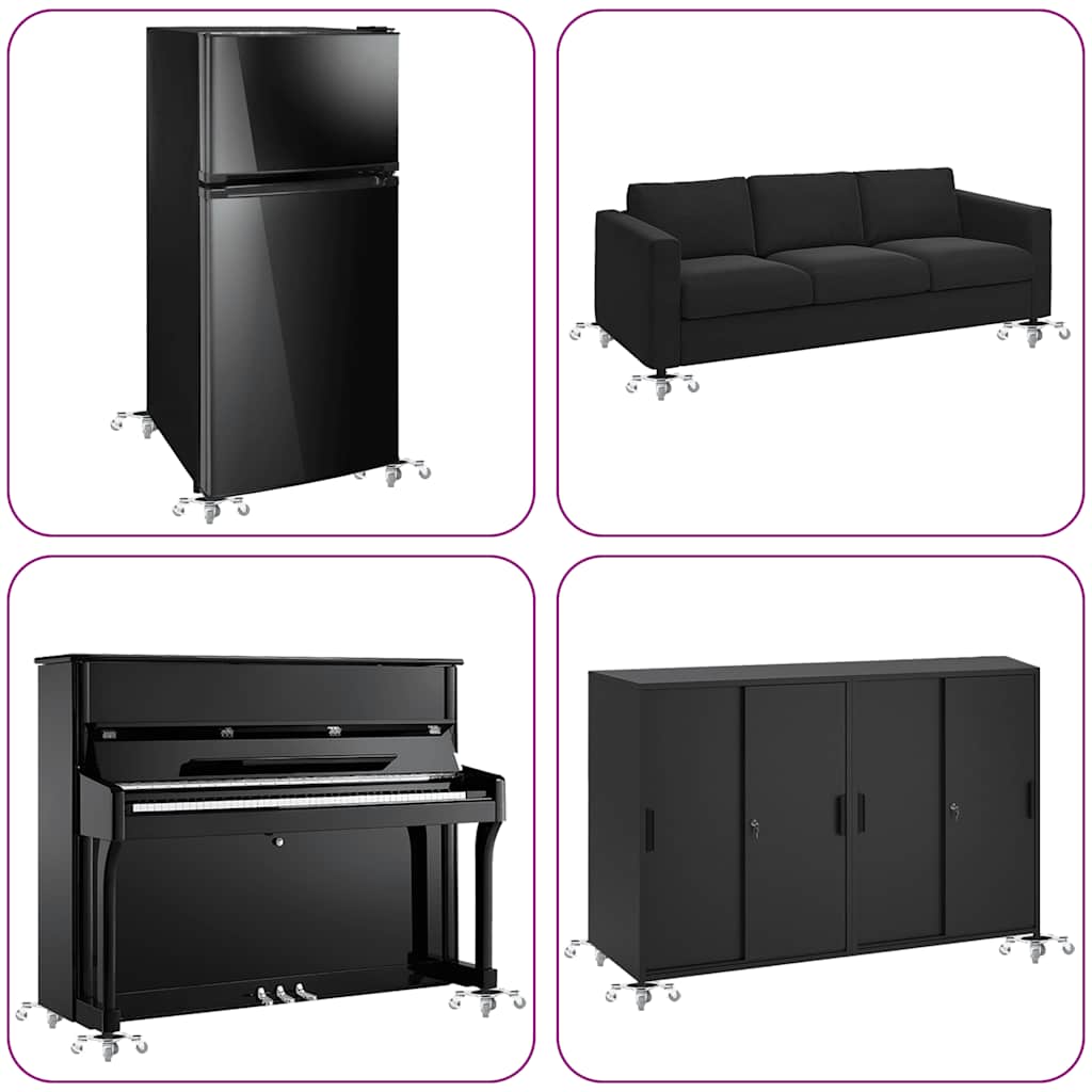 vidaXL Ρόλοι Επίπλων 4 τεμ. με Ανυψωτικό 15,5x15,5x5,5 εκ. Ατσάλι 1000 kg