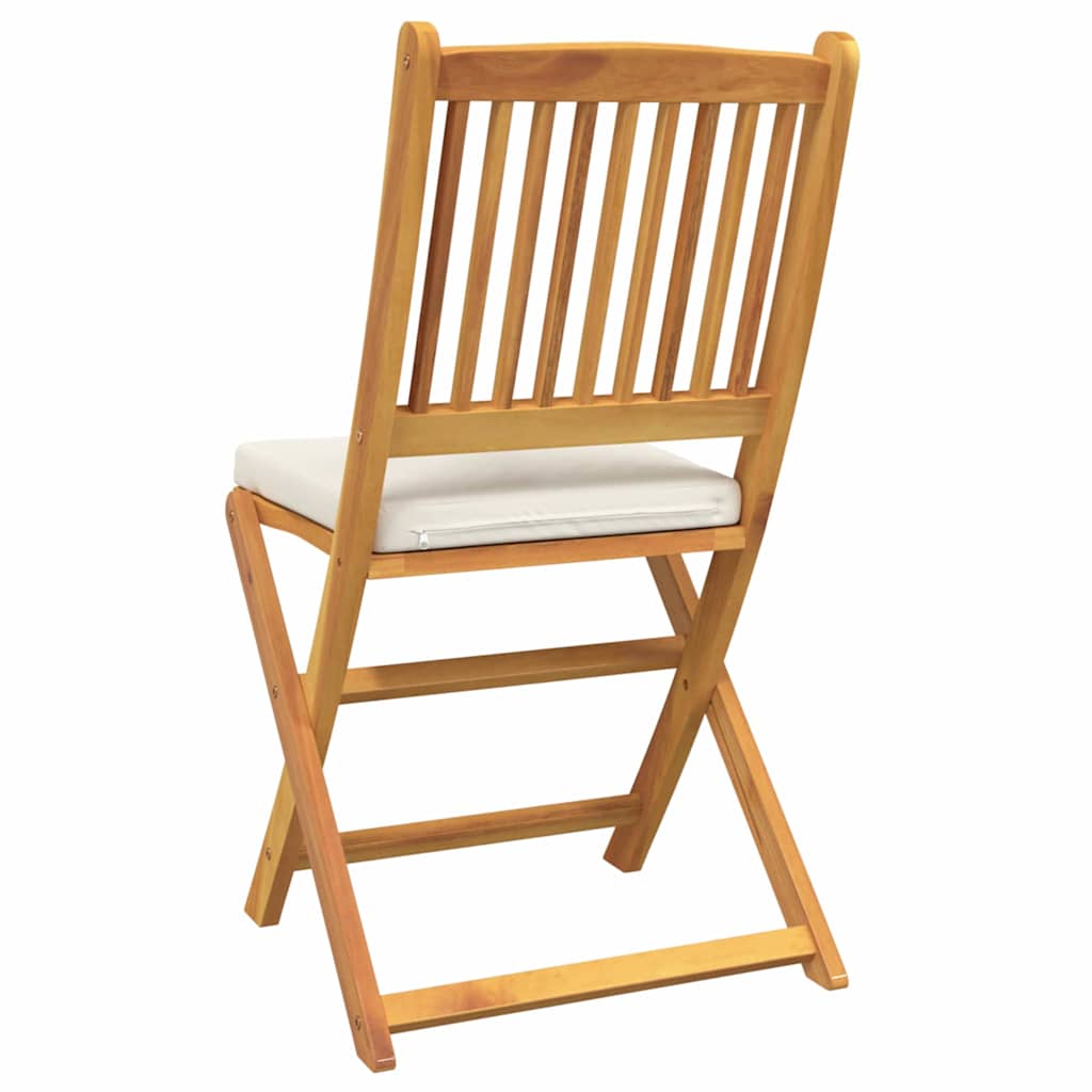 vidaXL Πτυσσόμενη Καρέκλα με μαξιλάρι 4 pcs Λευκό 49 x 57.5 x 92εκ