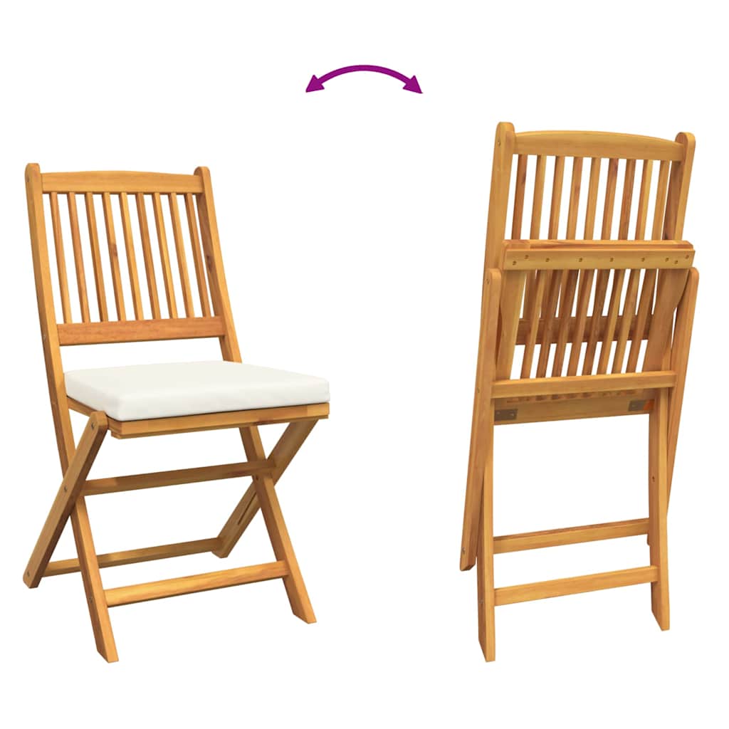 vidaXL Πτυσσόμενη Καρέκλα με μαξιλάρι 6 pcs Λευκό 49 x 57.5 x 92εκ