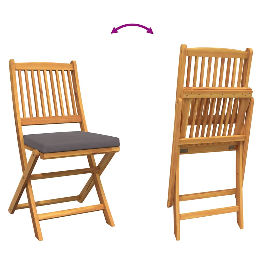 vidaXL Πτυσσόμενη Καρέκλα με μαξιλάρι 6 pcs Γκρι 49 x 57.5 x 92εκ