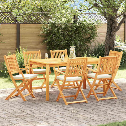 vidaXL Πτυσσόμενη Καρέκλα με μαξιλάρι 6 pcs Λευκό 49 x 57.5 x 92εκ