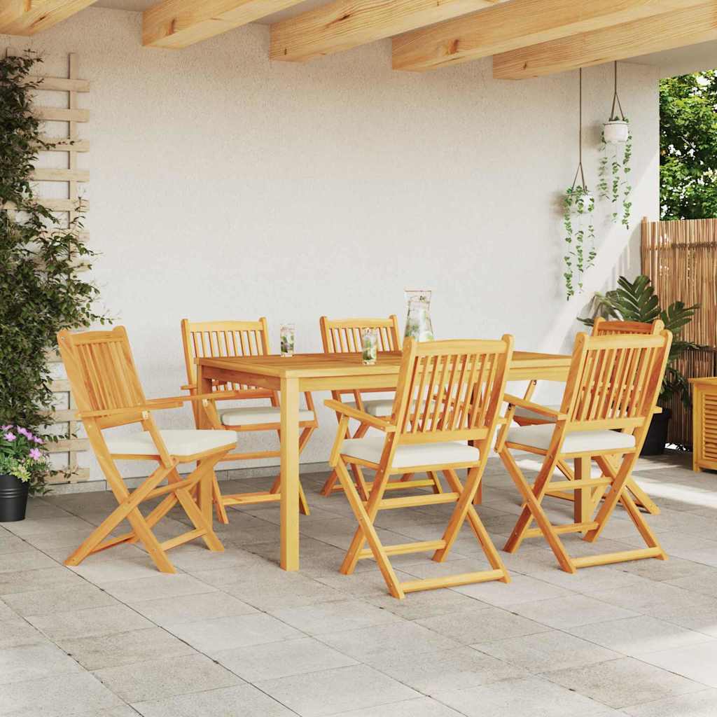 vidaXL Πτυσσόμενη Καρέκλα με μαξιλάρι 6 pcs Λευκό 49 x 57.5 x 92εκ