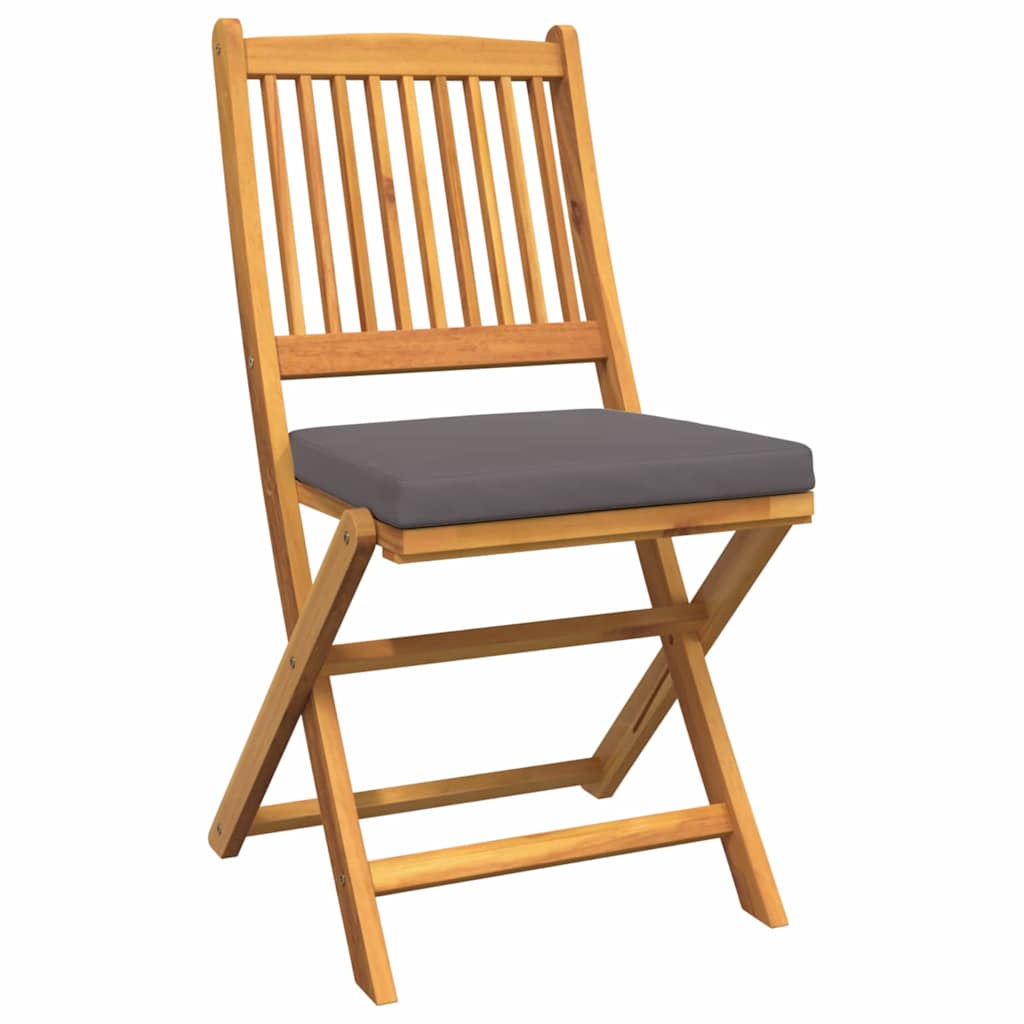 vidaXL Πτυσσόμενη Καρέκλα με μαξιλάρι 8 pcs Γκρι 49 x 57.5 x 92εκ