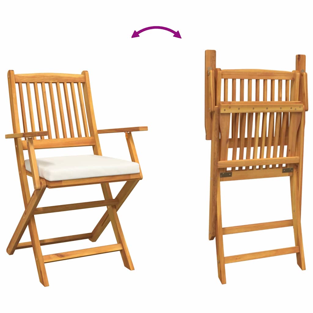 vidaXL Πτυσσόμενη Καρέκλα με μαξιλάρι 8 pcs Λευκό 49 x 57.5 x 92εκ