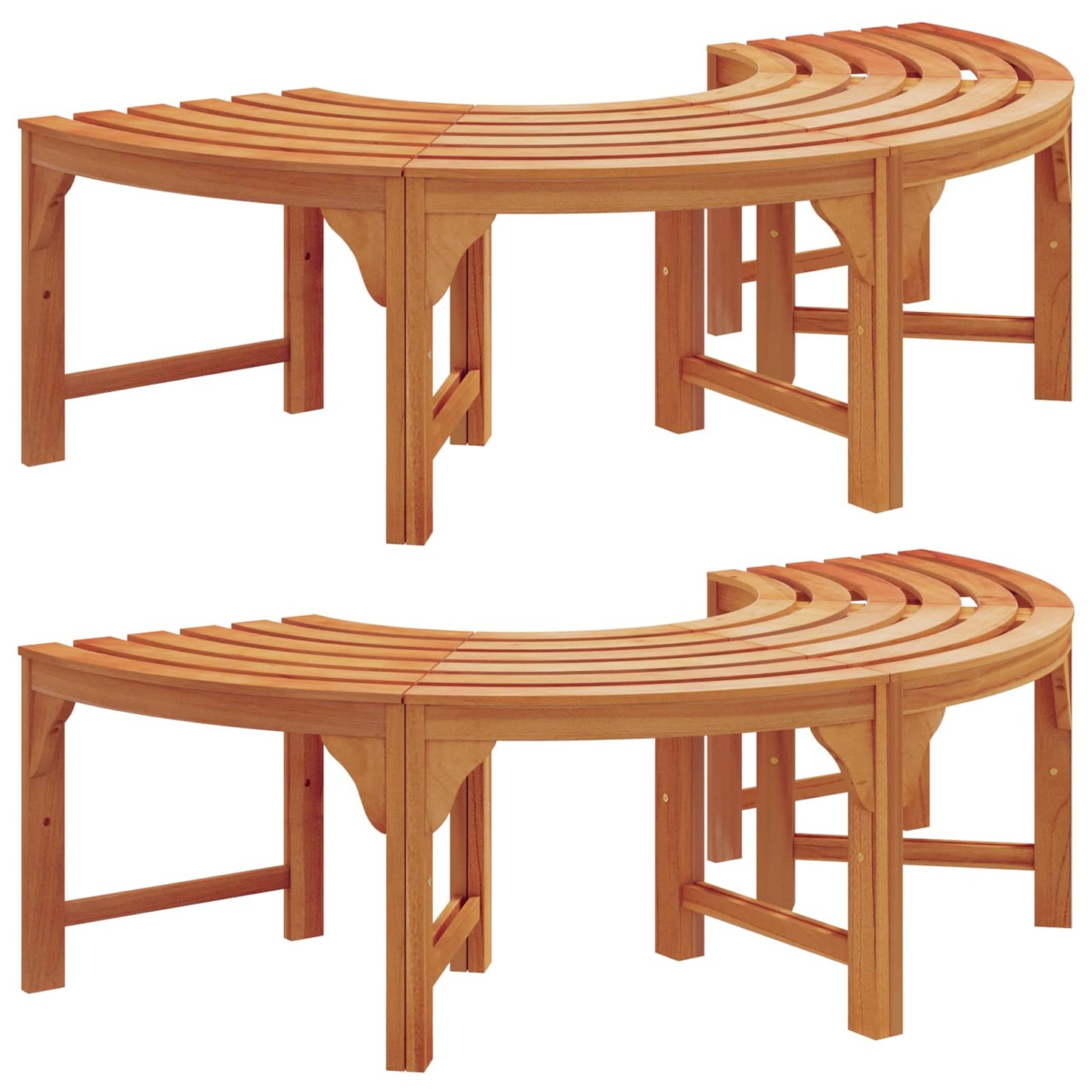 vidaXL Παγκάκι Δέντρου 2 pcs Φυσικό 160 x 80 x 45cm