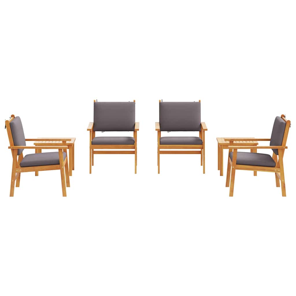 vidaXL Σετ τραπεζαρίας κήπου 6 τεμαχίων με μαξιλάρια από μασίφ ακακία