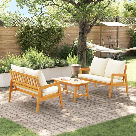 vidaXL Σετ μπιστρό με μαξιλάρι 3 pcs Καφέ Στερεό Ξύλο Ακακίας