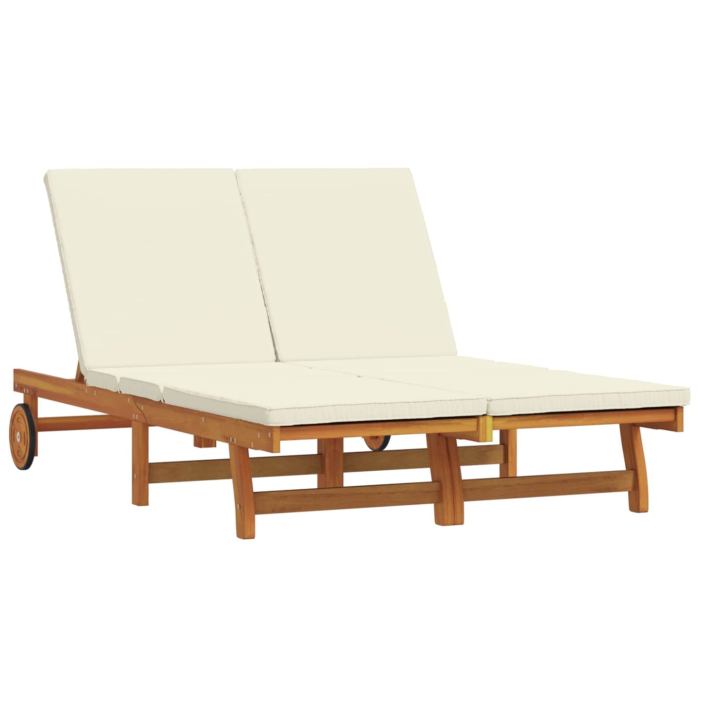 vidaXL Ξαπλώστρα 2-πρόσωπο Καφέ 125 x 200 x 84 εκ. Μασίφ ξύλο ακακίας