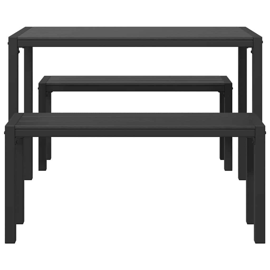 Σετ Εξωτερικής Τραπεζαρίας 3 τεμαχίων vidaXL από Χάλυβα και WPC Μαύρο