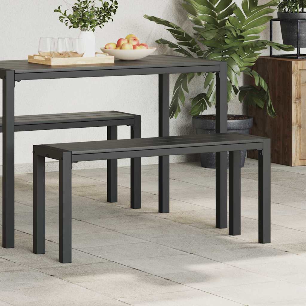 vidaXL Παγκάκι κήπου Μαύρο 100 x 28 x 45 εκ. Ατσάλι