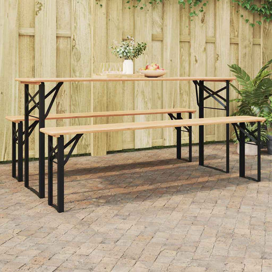 vidaXL Πόδι Τραπέζι Μπύρας 2 pcs Μαύρο 39 x 3 x 75 εκ