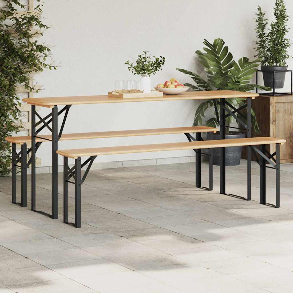 vidaXL Πόδι Τραπέζι Μπύρας 2 pcs Μαύρο 39 x 3 x 75 εκ