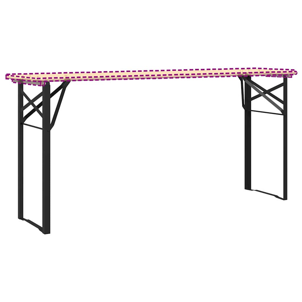 vidaXL Πόδι Τραπέζι Μπύρας 2 pcs Μαύρο 39 x 3 x 75 εκ