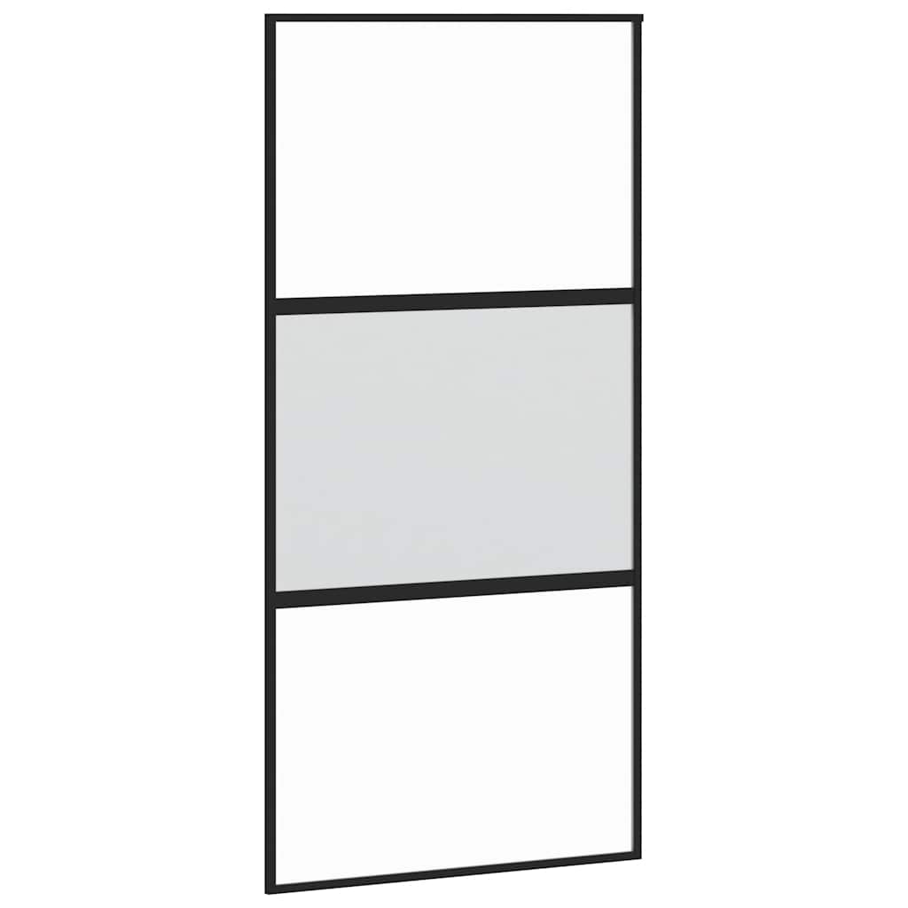 vidaXL Συρόμενη πόρτα με σετ υλικού 102,5x205 cm από γυαλί&Αλουμίνιο