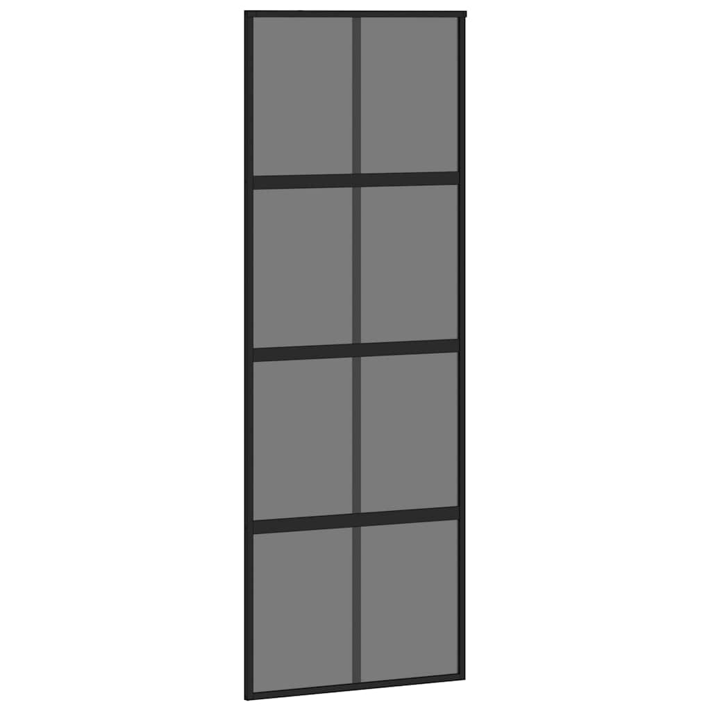 vidaXL Συρόμενη πόρτα με σετ υλικού 76x205 cm από γυαλί&Αλουμίνιο