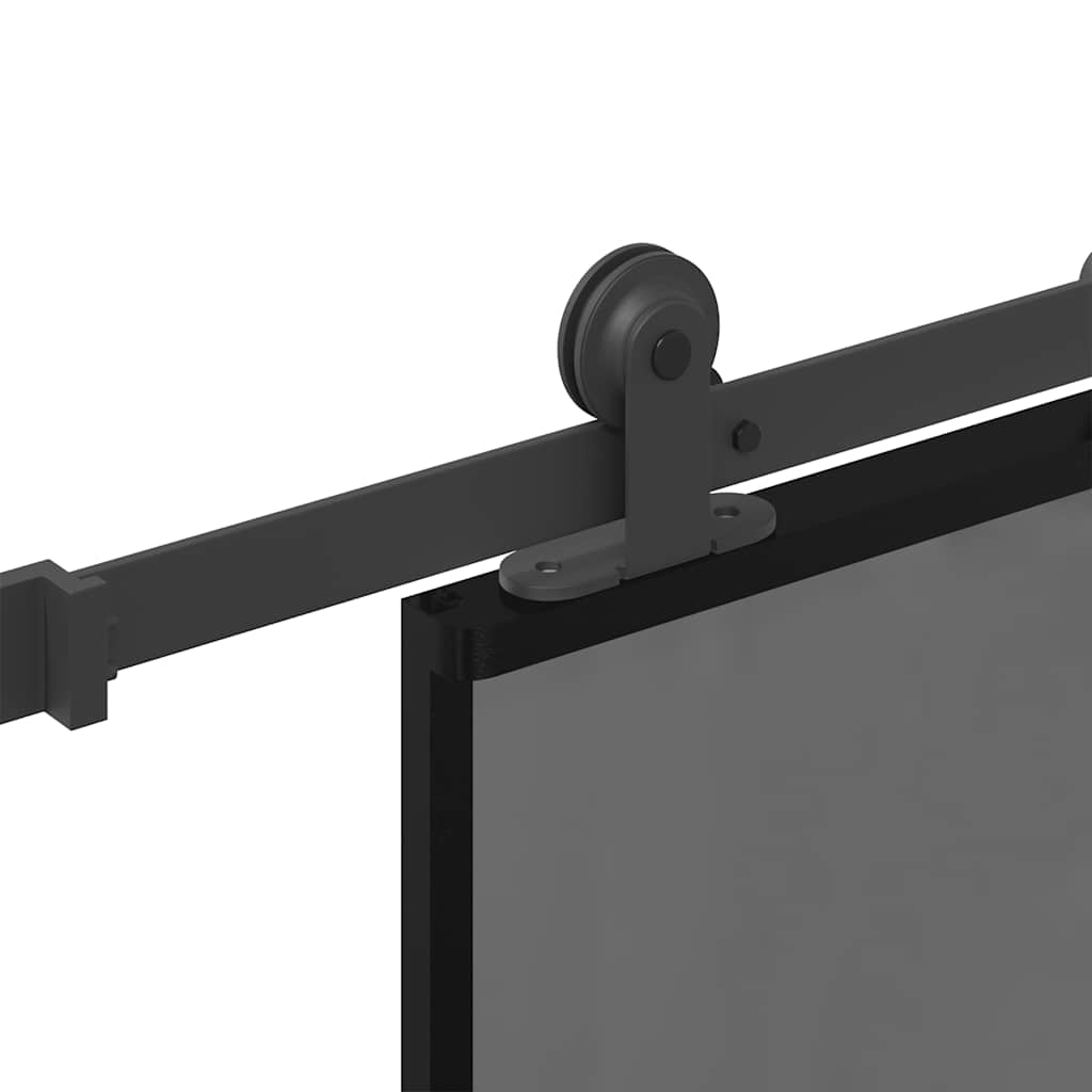 vidaXL Συρόμενη πόρτα με σετ υλικού 76x205 cm από γυαλί&Αλουμίνιο