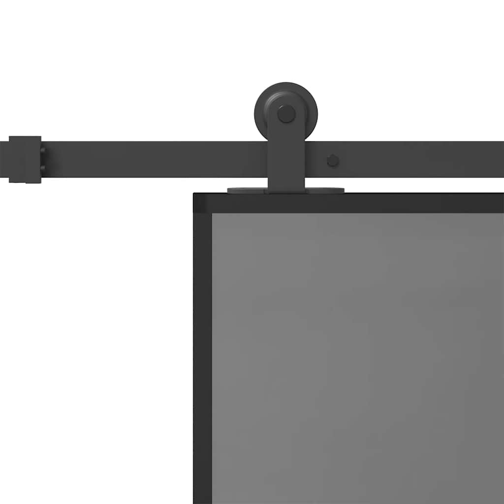 vidaXL Συρόμενη πόρτα με σετ υλικού 76x205 cm από γυαλί&Αλουμίνιο