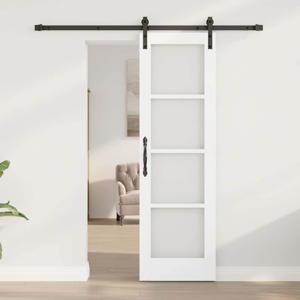 vidaXL Συρόμενη Πόρτα ORKDAL Λευκό και Μαύρο 61 x 198,5 εκ.