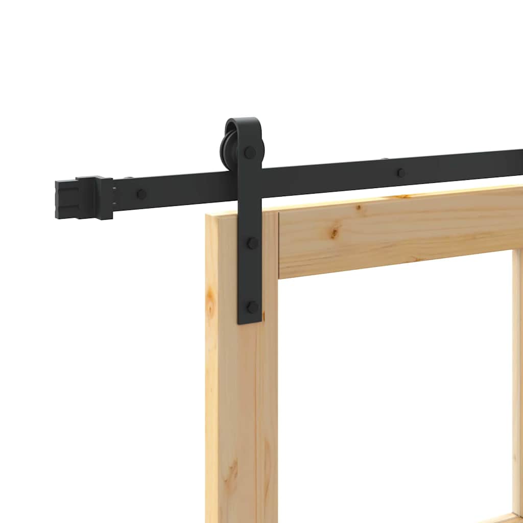 vidaXL Συρόμενη Πόρτα ORKDAL Φυσικό και Μαύρο 93 x 202 cm