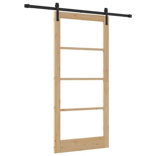 vidaXL Συρόμενη Πόρτα ORKDAL Φυσικό και Μαύρο 93 x 202 cm
