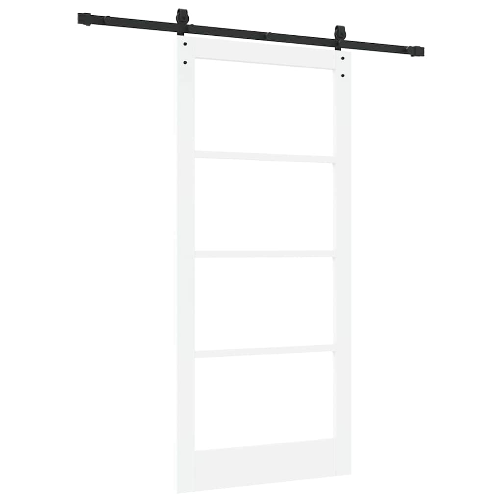 vidaXL Συρόμενη Πόρτα ORKDAL Λευκό και Μαύρο 93 x 202 cm