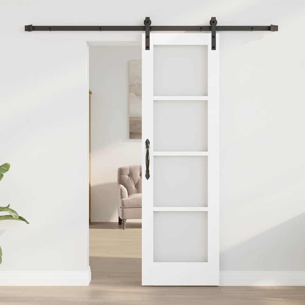 vidaXL Συρόμενη Πόρτα ORKDAL Λευκό και Μαύρο 61 x 198,5 εκ.