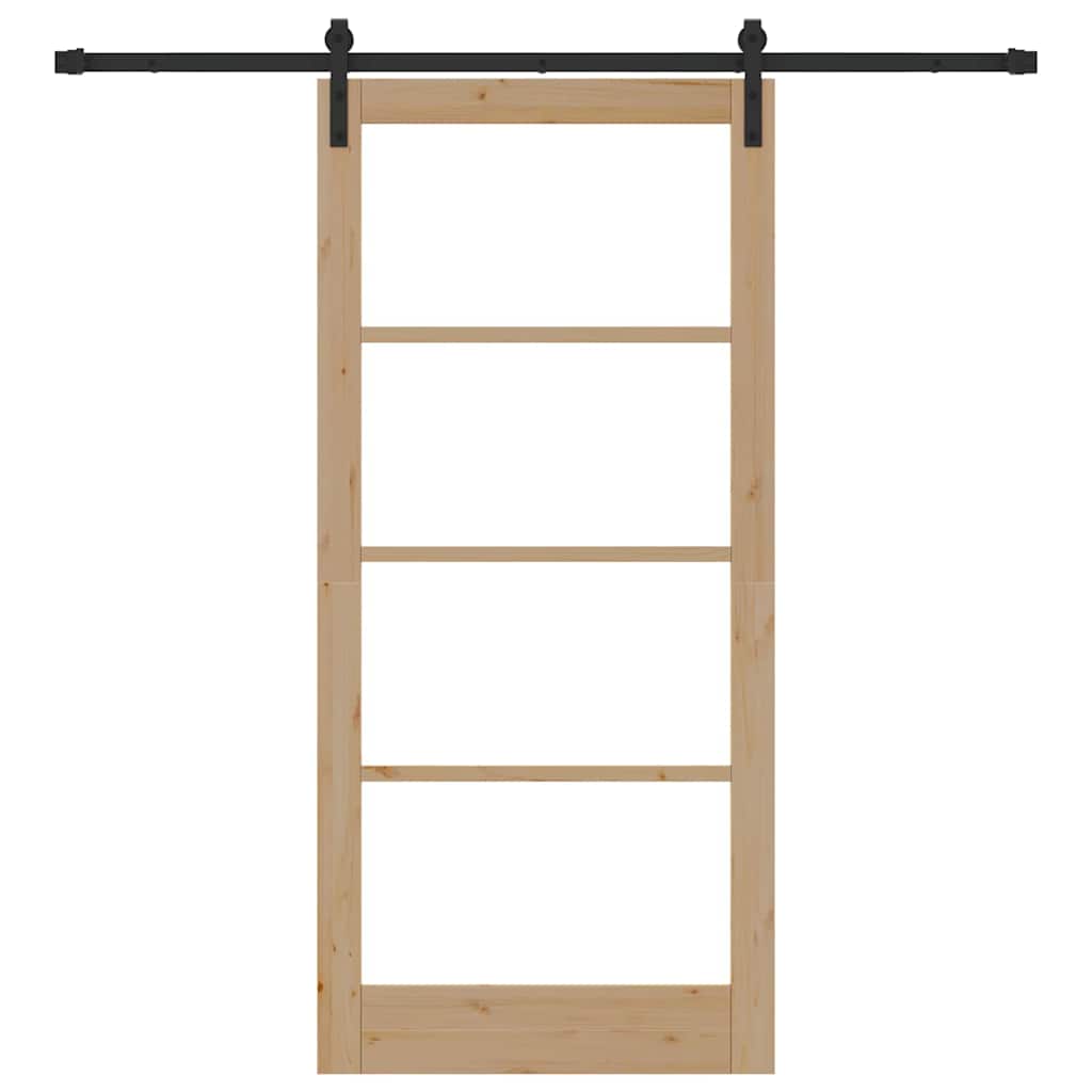 vidaXL Συρόμενη Πόρτα ORKDAL Φυσικό και Μαύρο 93 x 202 cm