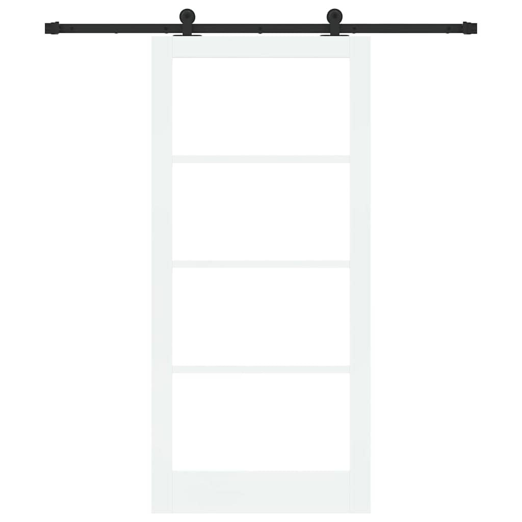 vidaXL Συρόμενη Πόρτα ORKDAL 93 x 202 cm Μασίφ ξύλο πεύκου και γυαλί