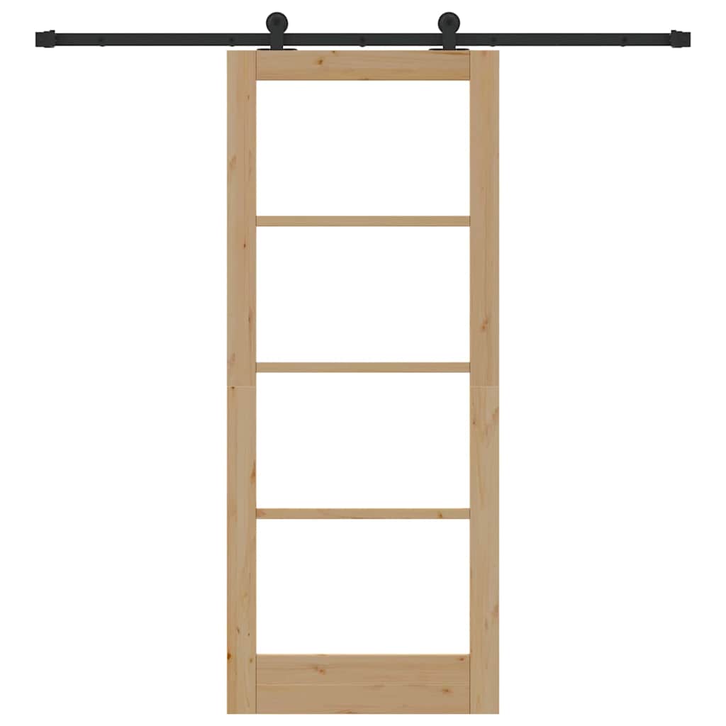 vidaXL Συρόμενη Πόρτα ORKDAL Καφέ 83 x 202 εκ. Ξύλο και μέταλλο