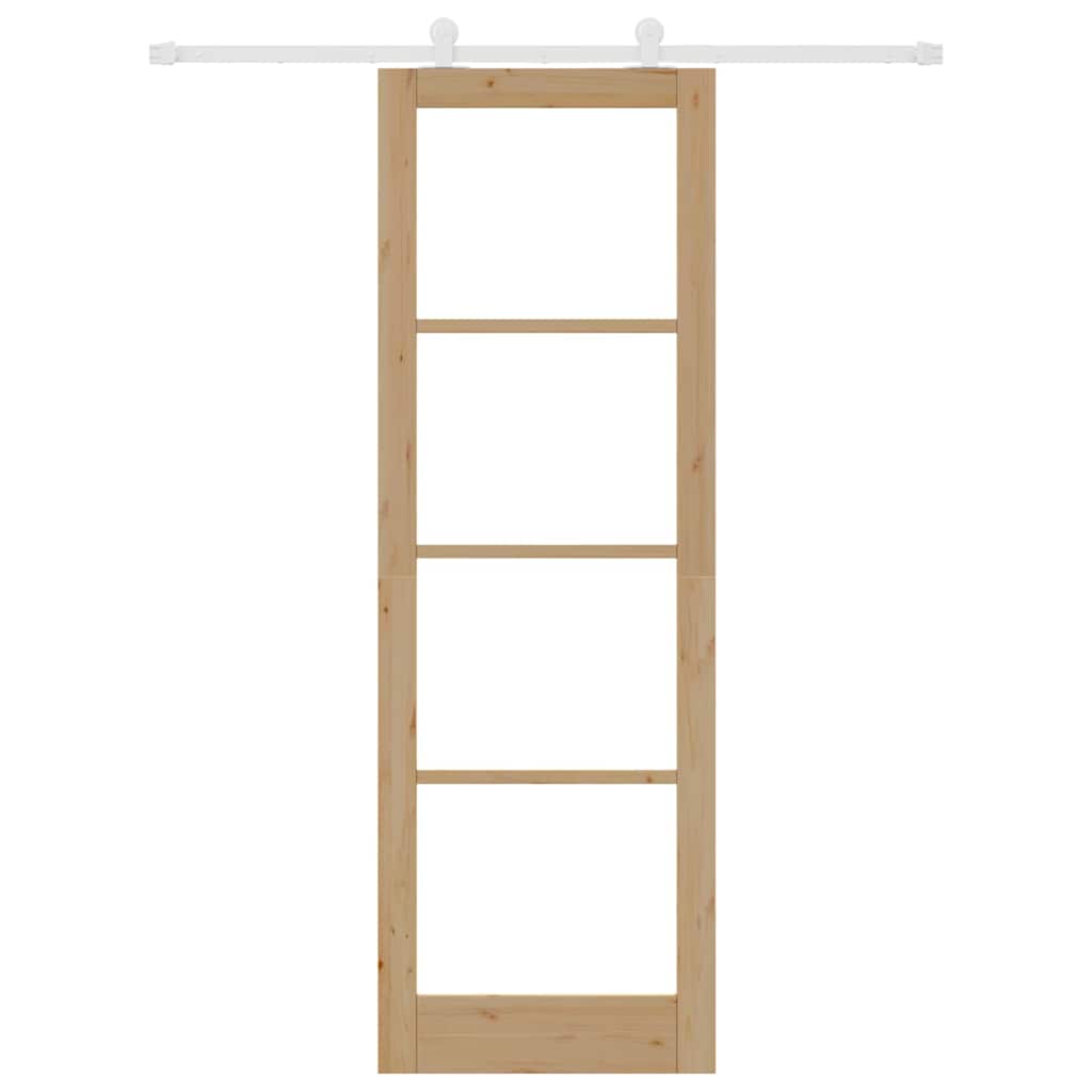 vidaXL Συρόμενη Πόρτα ORKDAL Καφέ 78 x 232 cm Ξύλο και μέταλλο