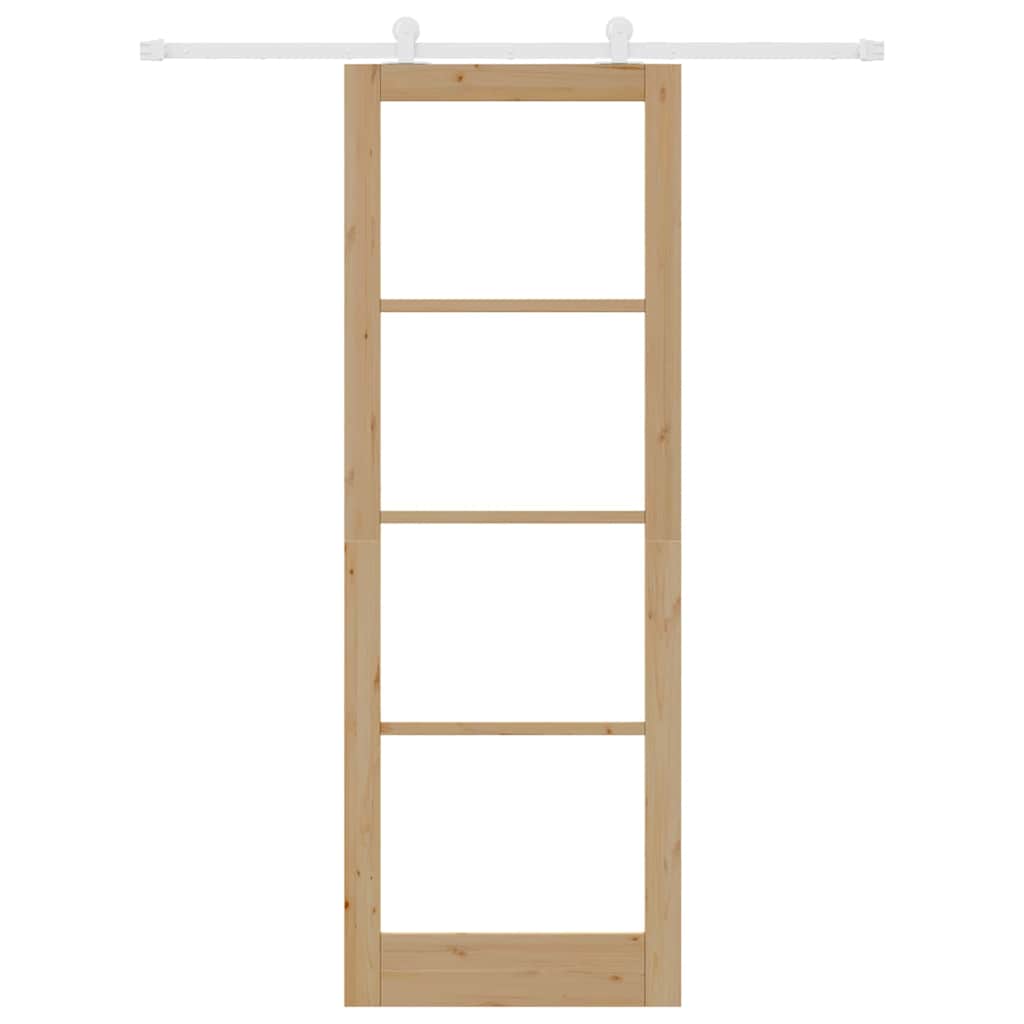 vidaXL Συρόμενη Πόρτα ORKDAL Καφέ 83 x 232 εκ. Ξύλο και μέταλλο