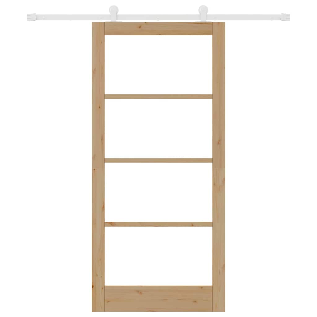 vidaXL Συρόμενη Πόρτα ORKDAL 93 x 202 cm Μασίφ ξύλο πεύκου και γυαλί