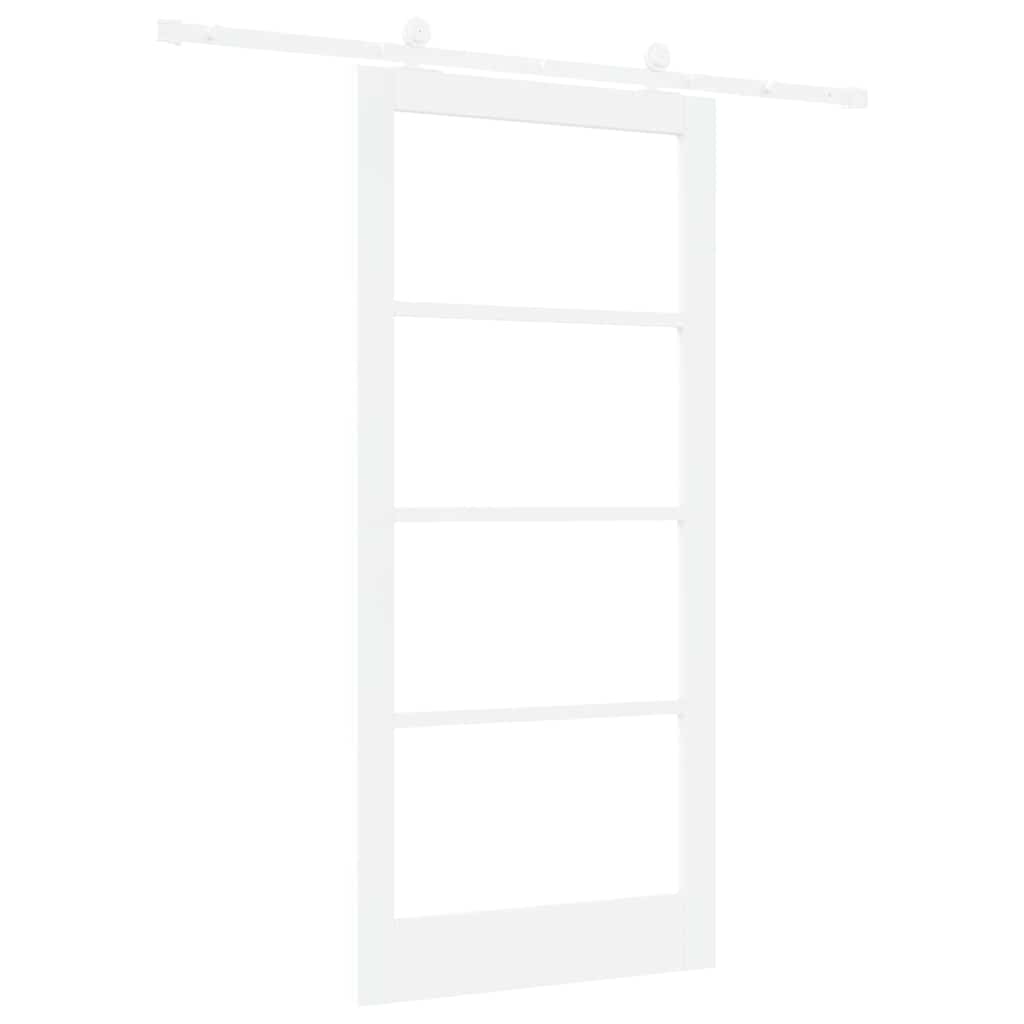 vidaXL Συρόμενη Πόρτα ORKDAL 93 x 202 cm Μασίφ ξύλο πεύκου και γυαλί