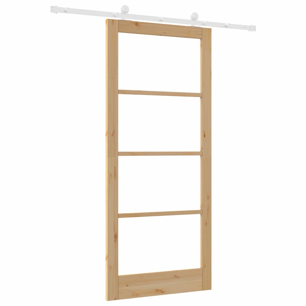 vidaXL Συρόμενη Πόρτα ORKDAL 93 x 211 εκ. Μασίφ ξύλο πεύκου και γυαλί