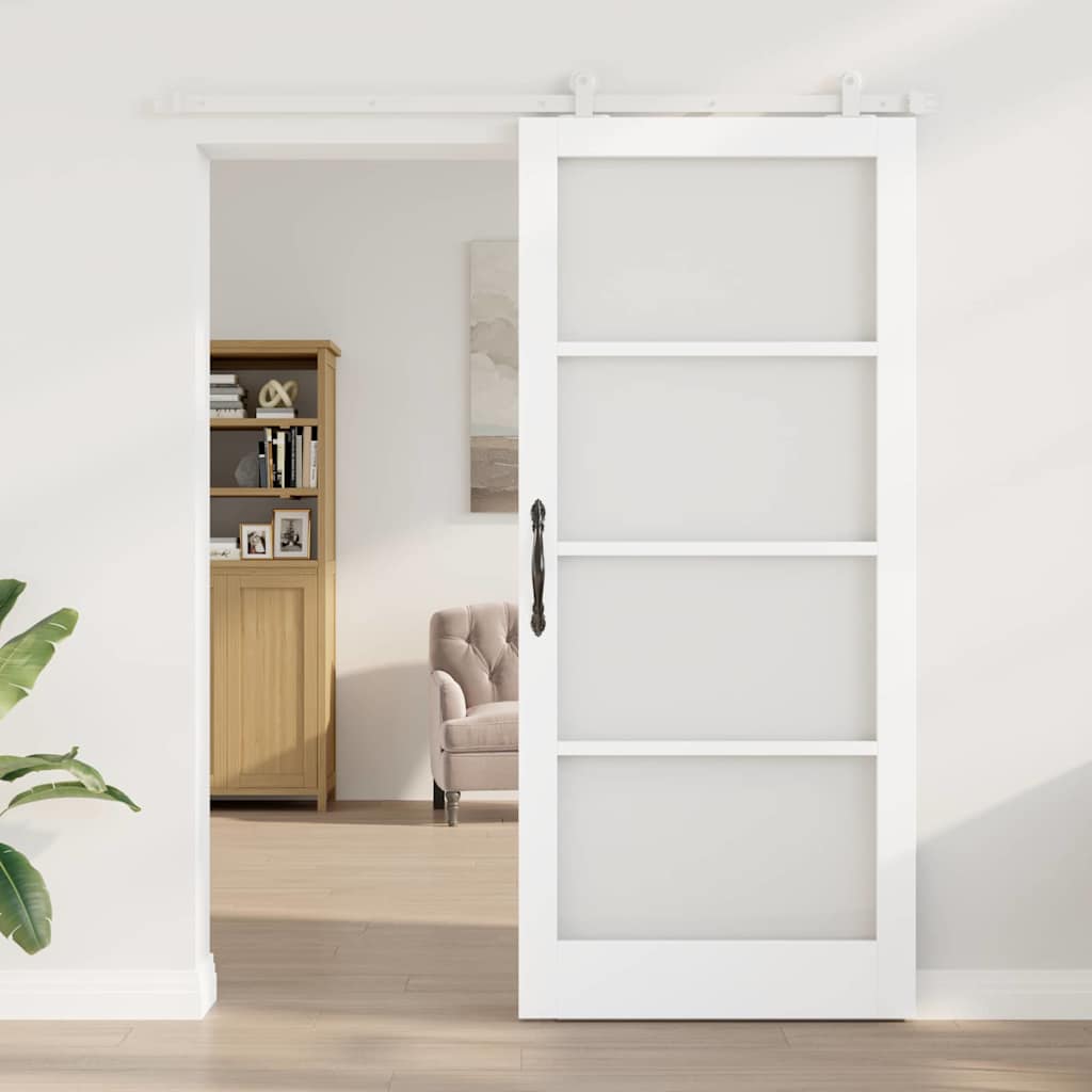 vidaXL Συρόμενη Πόρτα ORKDAL 93 x 211 εκ. Μασίφ ξύλο πεύκου και γυαλί
