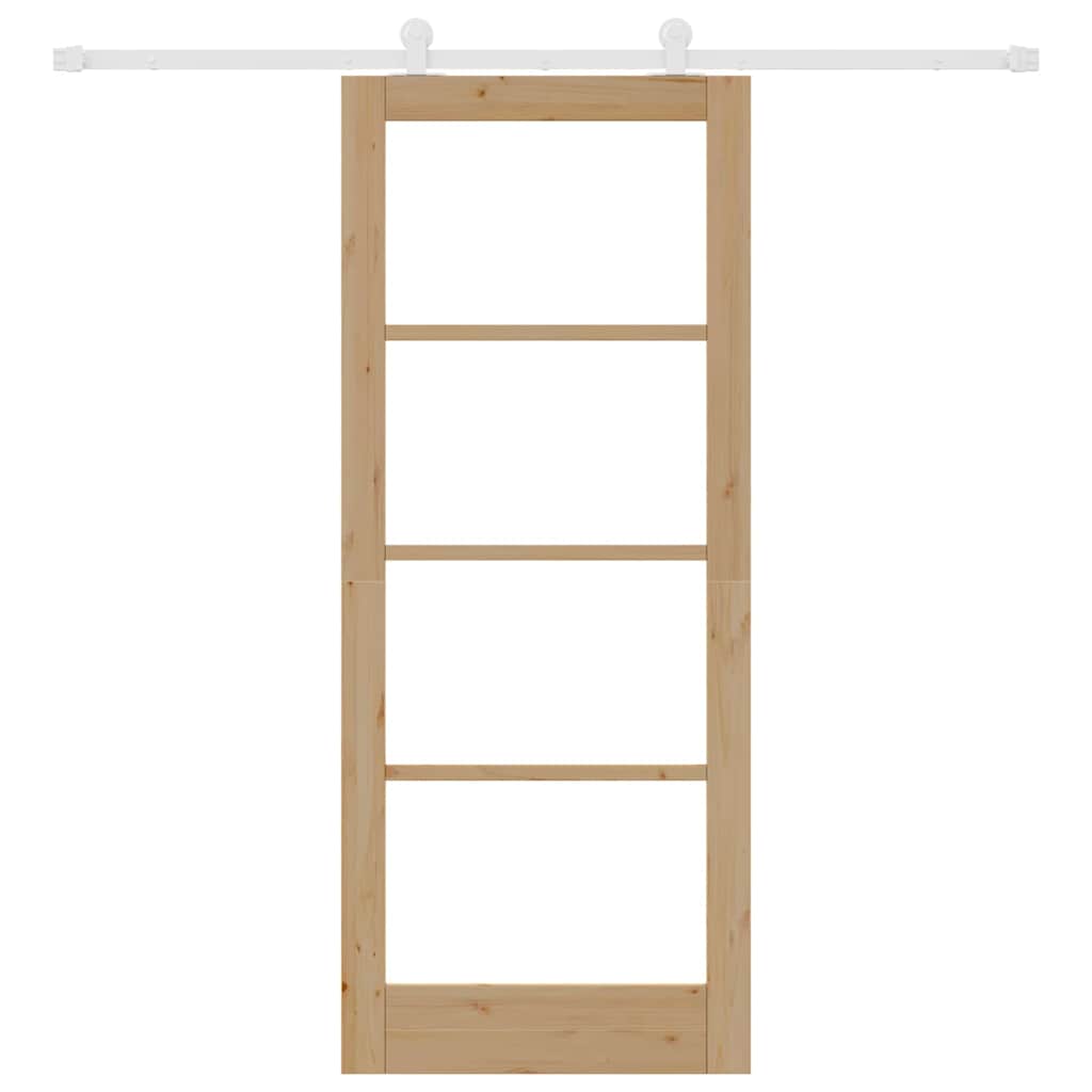 vidaXL Συρόμενη Πόρτα με Σετ Υλικών 'ORKDAL' Σταθερού Ξύλου & Γυαλιού