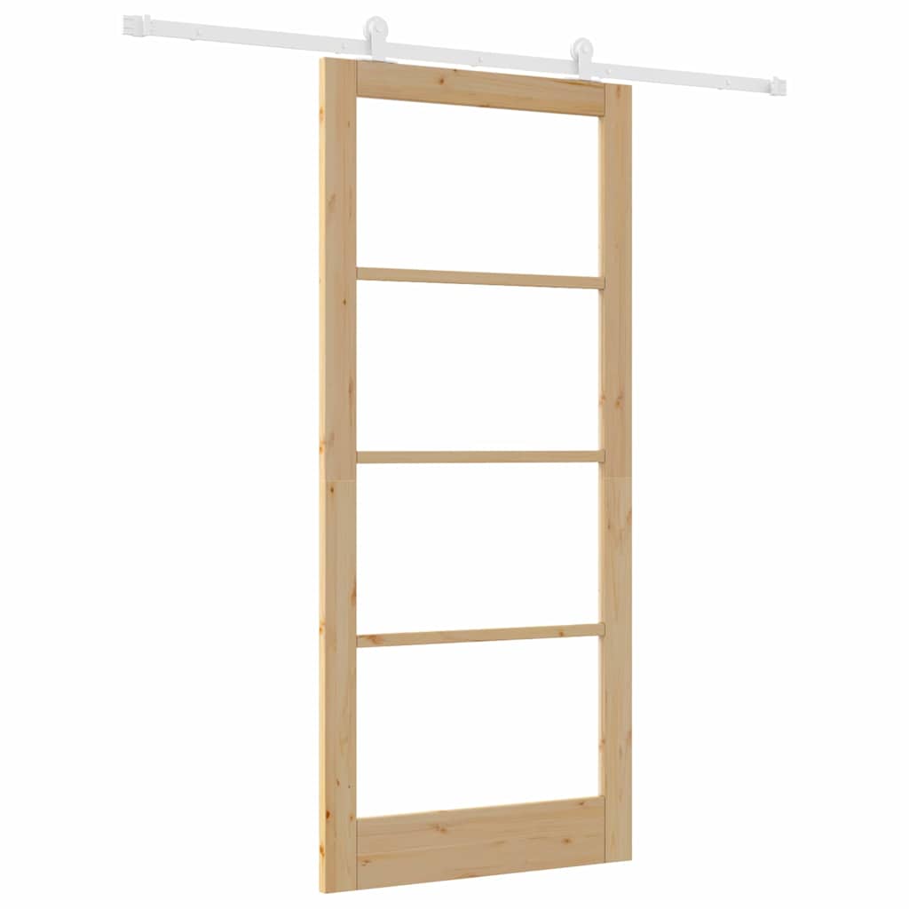 vidaXL Συρόμενη Πόρτα ORKDAL 93 x 211 εκ. Μασίφ ξύλο πεύκου και γυαλί