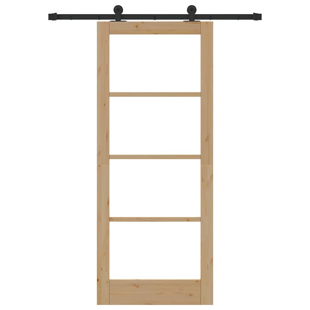 vidaXL Συρόμενη Πόρτα ORKDAL Καφέ 83 x 202 εκ. Ξύλο και μέταλλο