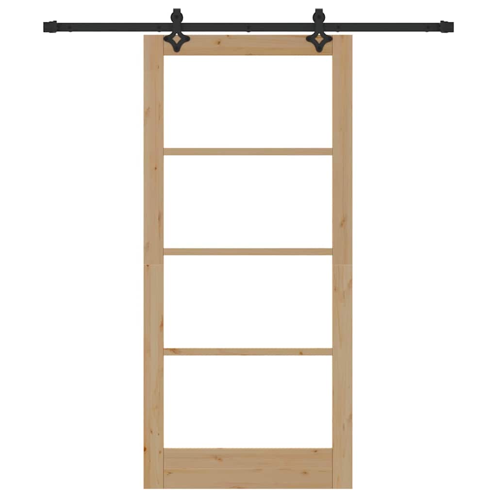 vidaXL Συρόμενη Πόρτα ORKDAL 93 x 202 cm Μασίφ ξύλο πεύκου και γυαλί
