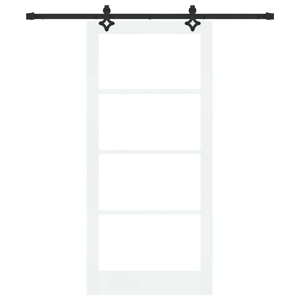 vidaXL Συρόμενη Πόρτα ORKDAL 93 x 202 cm Μασίφ ξύλο πεύκου και γυαλί