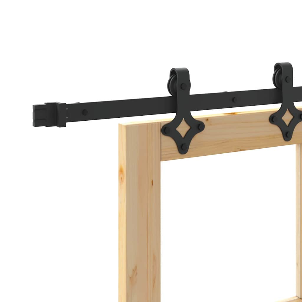 vidaXL Συρόμενη Πόρτα με Σετ Υλικών 'ORKDAL' Μασίφ Ξύλο & Γυαλί