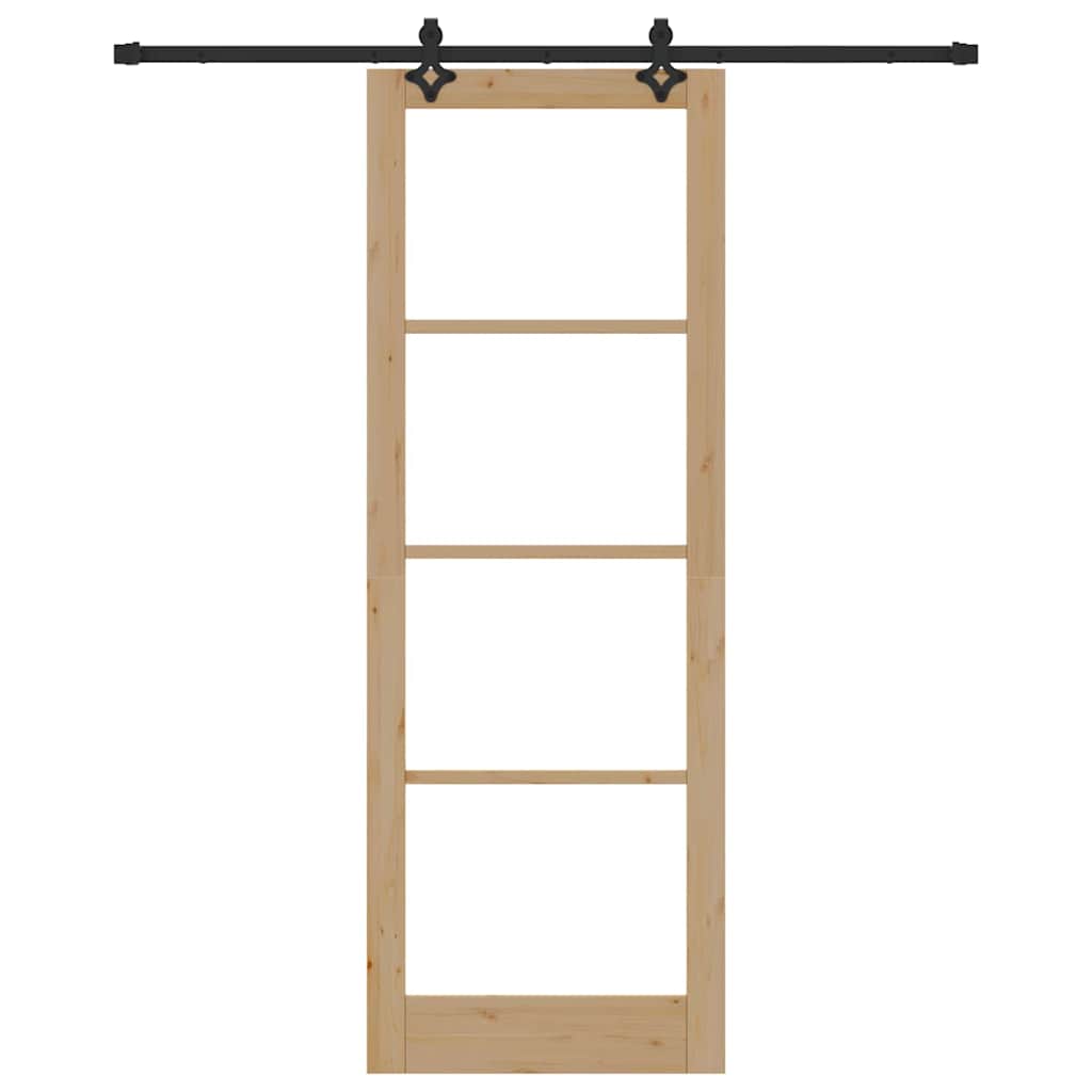 vidaXL Συρόμενη Πόρτα ORKDAL Καφέ 83 x 232 εκ. Ξύλο και μέταλλο